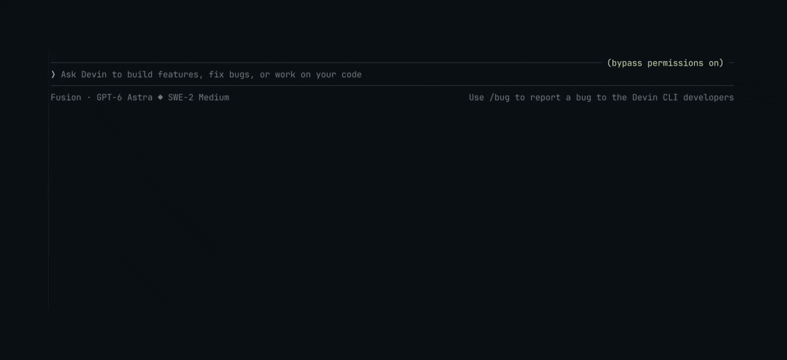 Selecting Fusion in Devin CLI: choosing a lead model and a sidekick model